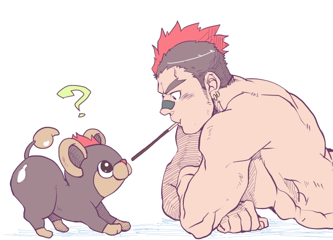 kinagase tsumugu and litleo (pokemon and 1 more) drawn by 1a2i1y2