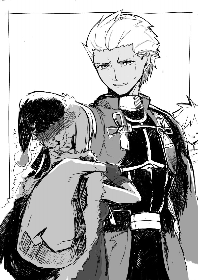 artoria pendragon, saber alter, archer, robin hood, and santa alter (fate and 3 more) drawn by syatey