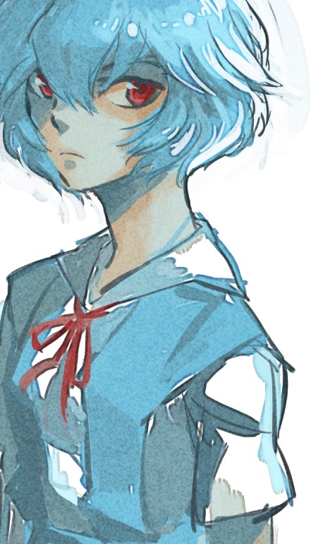 ayanami rei (neon genesis evangelion) drawn by katou_(hyaena)