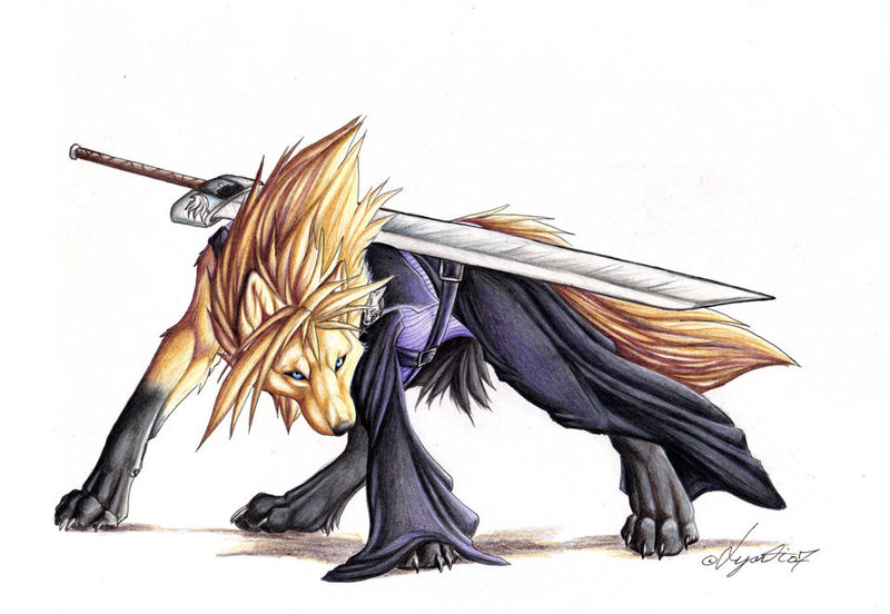 cloud strife (final fantasy and 1 more) drawn by lyanti