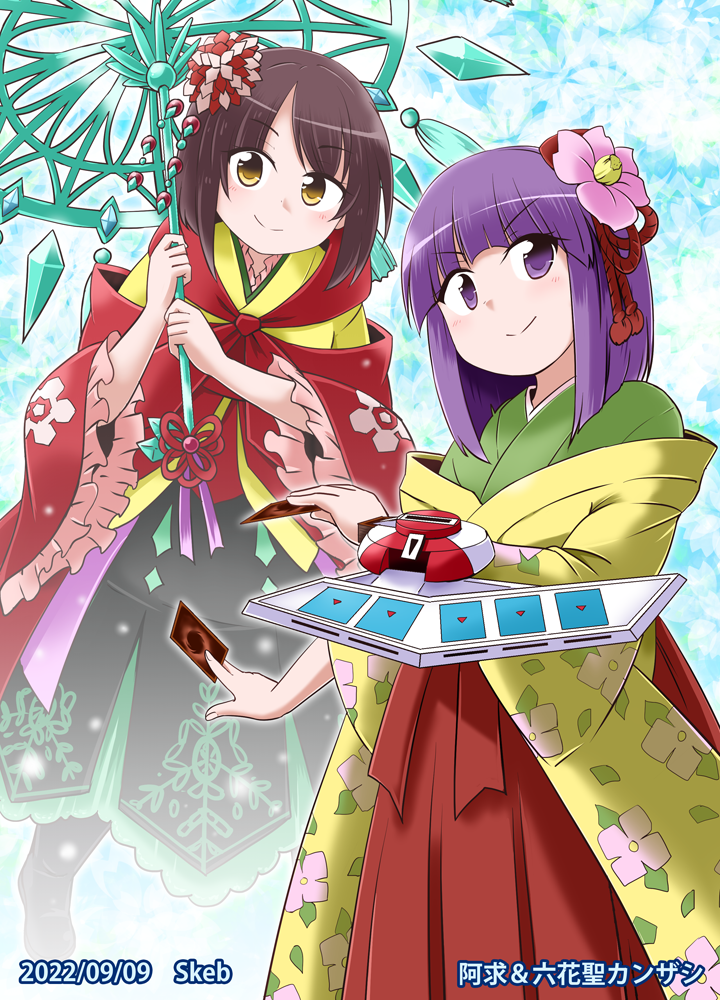 hieda no akyuu and kanzashi the rikka queen (touhou and 1 more) drawn by kousei_(public_planet)