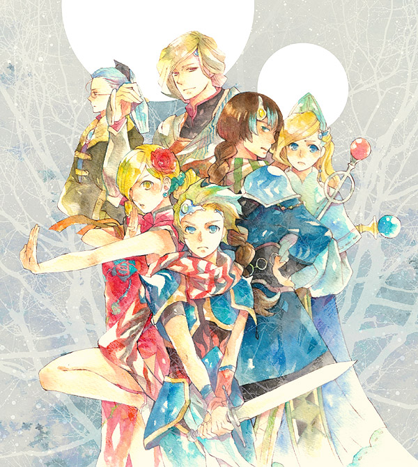 palom, edward chris von muir, leonora, ursula leiden, ceodore harvey, and 1 more (final fantasy and 2 more) drawn by satoo