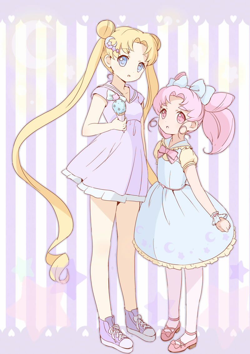 tsukino usagi and chibi usa (bishoujo senshi sailor moon) drawn by neki_(wakiko)
