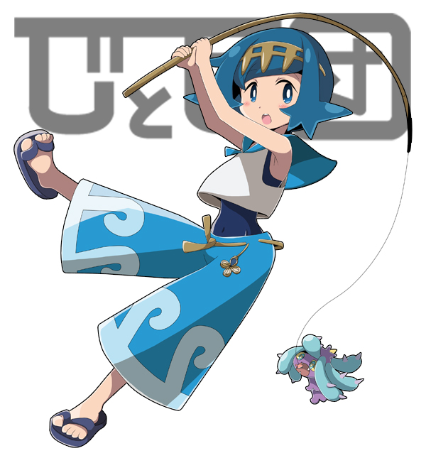 lana and mareanie (pokemon and 1 more) drawn by soboro_(jitome_dan)