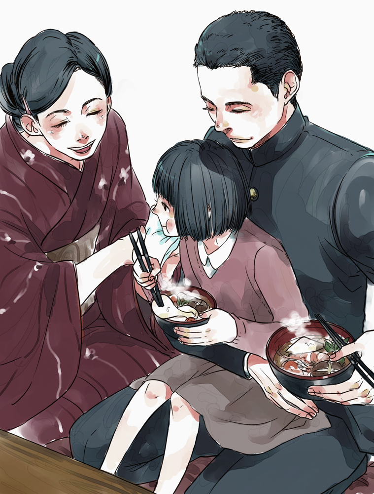 miyabe kyuuzou, miyabe matsuno, and miyabe sayako (eien no zero) drawn by no_(las1)