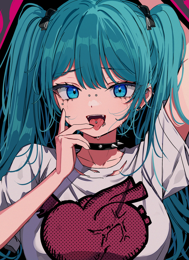 hatsune miku (vocaloid and 1 more) drawn by marota