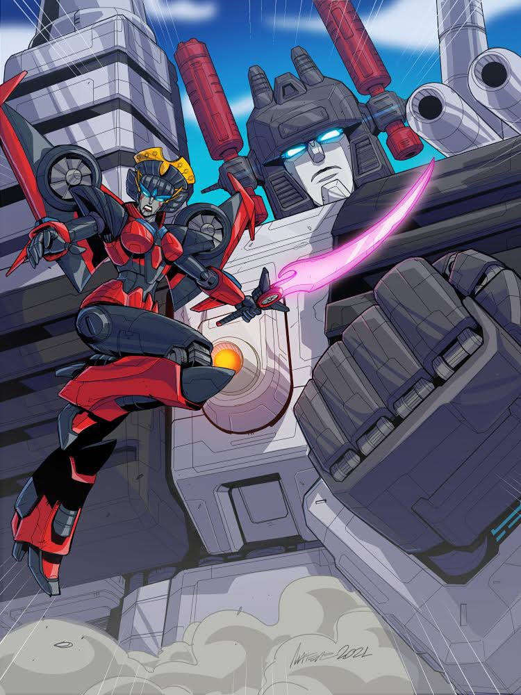 windblade and metroplex (transformers and 1 more) drawn by marcelo_matere