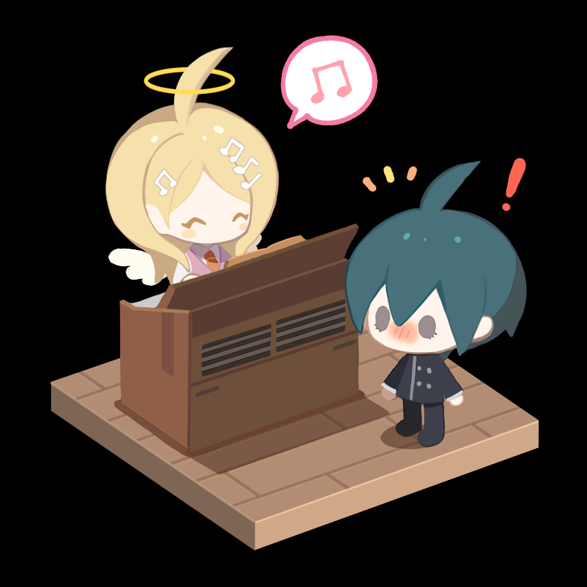 saihara shuichi and akamatsu kaede (danganronpa and 1 more) drawn by sakuraihum