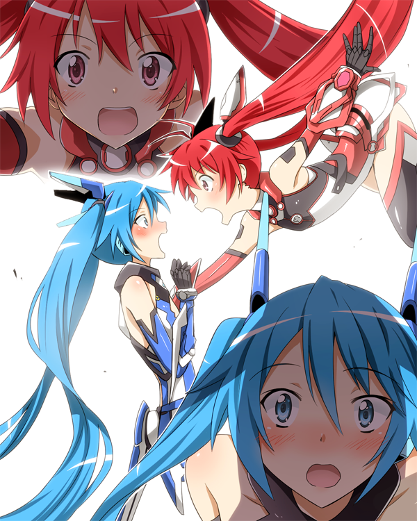 tailred and tailblue (ore twintail ni narimasu) drawn by yuto_(dialique)