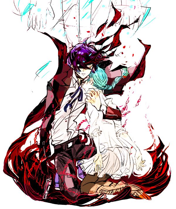 yuuki makoto and yamagishi fuuka (persona and 2 more) drawn by sutei_(giru)