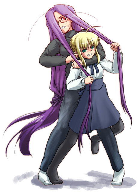 artoria pendragon, saber, and medusa (fate and 1 more) drawn by cea_se