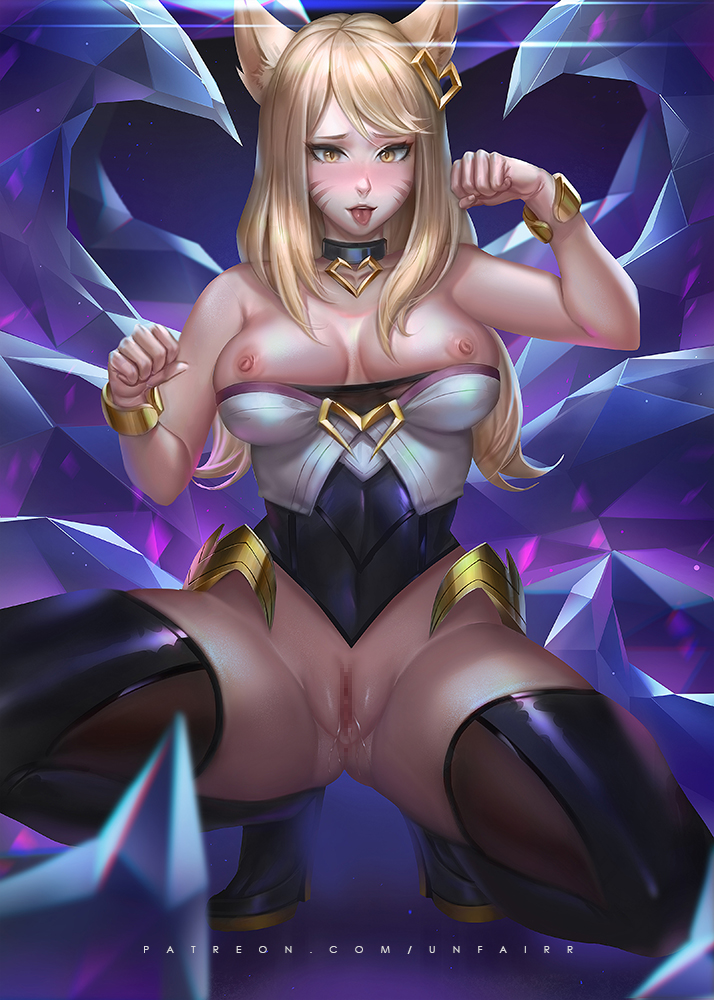 ahri and k/da ahri (league of legends) drawn by unfairr