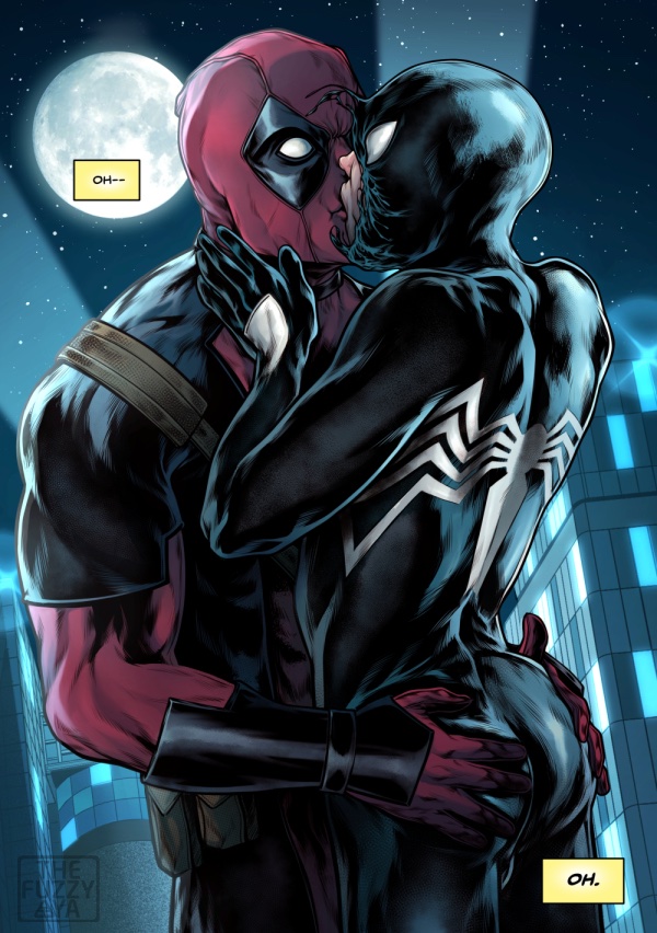 deadpool, spider-man, and peter parker (marvel and 2 more) drawn by aya_(the_fuzzy_aya)
