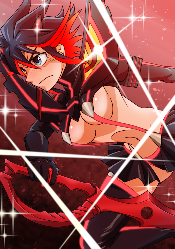 matoi ryuuko and senketsu (kill la kill) drawn by okiami2009