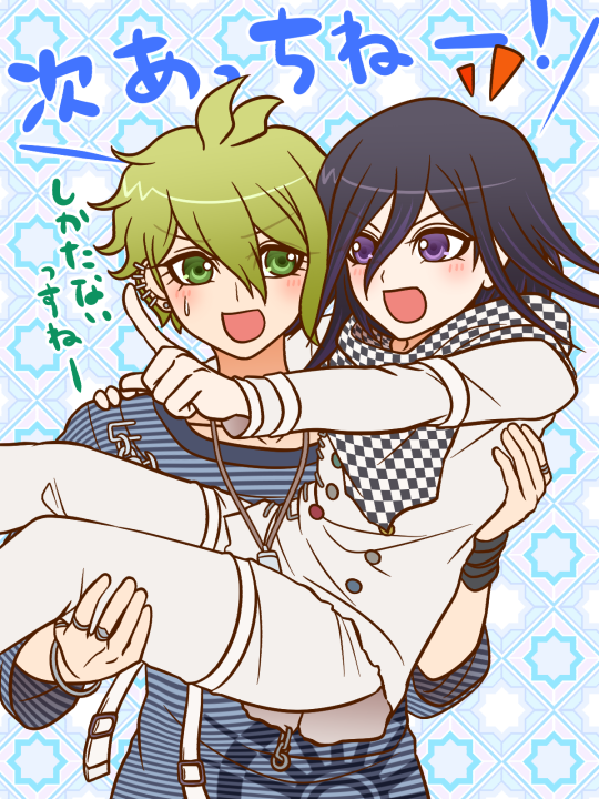 oma kokichi and amami rantaro (danganronpa and 1 more) drawn by yumaru_(marumarumaru)