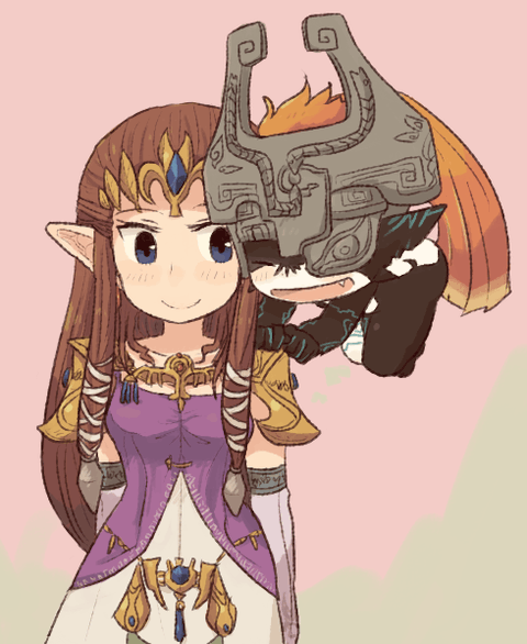 princess zelda and midna (the legend of zelda and 1 more) drawn by tsutsuji