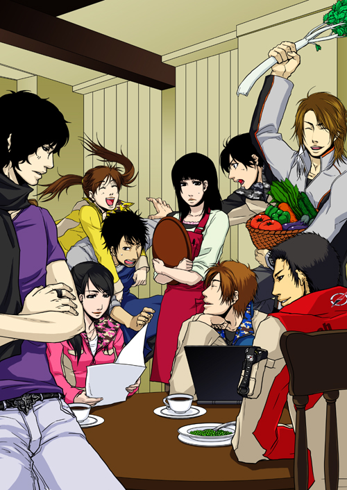 kamen rider kabuto, tendou souji, mamiya natsuki, nishihori sakura, kusakabe hiyori, and 5 more (super sentai and 1 more) drawn by kzhr