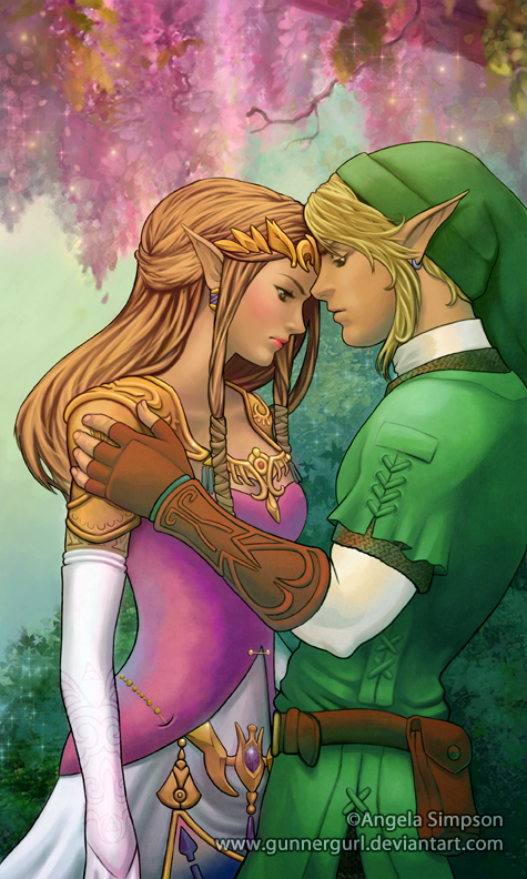 link and princess zelda (the legend of zelda and 1 more) drawn by gunnergurl