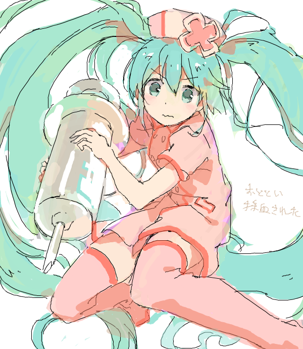 hatsune miku (vocaloid and 1 more) drawn by emunise