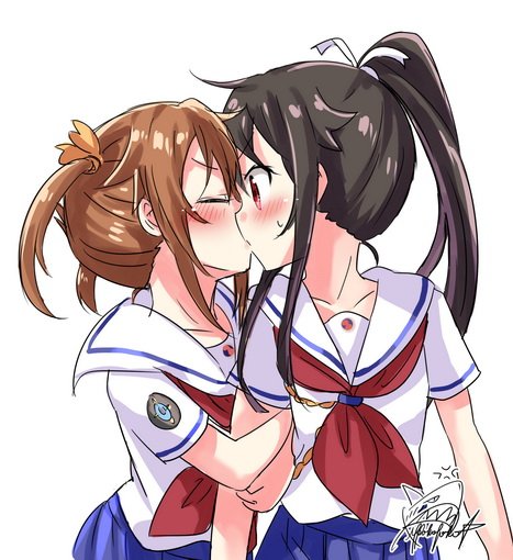 misaki akeno and munetani mashiro (high school fleet) drawn by gleision_adain