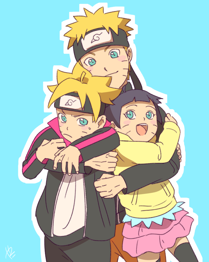 uzumaki naruto, uzumaki boruto, and uzumaki himawari (naruto and 2 more) drawn by yako_(0yac0)