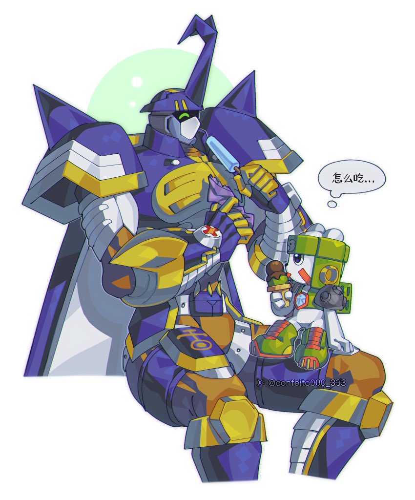 chackmon and blitzmon (digimon and 1 more) drawn by confeito000_333