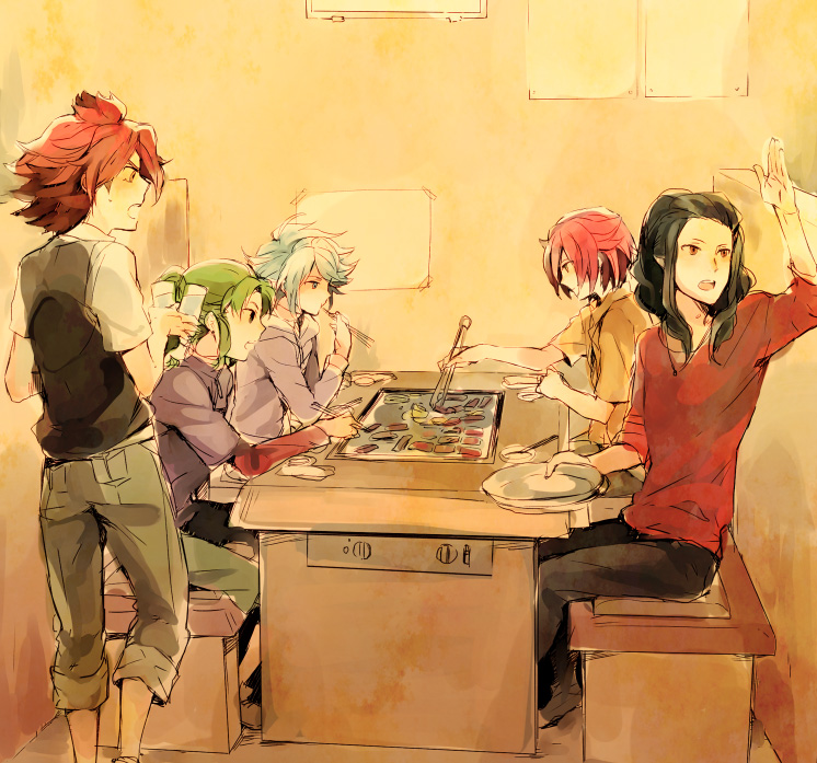 kiyama hiroto, nagumo haruya, suzuno fuusuke, midorikawa ryuuji, and saginuma osamu (inazuma eleven) drawn by kuroemon