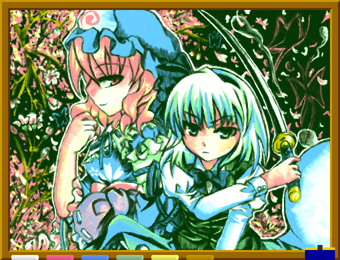 konpaku youmu and saigyouji yuyuko (touhou) drawn by alice614