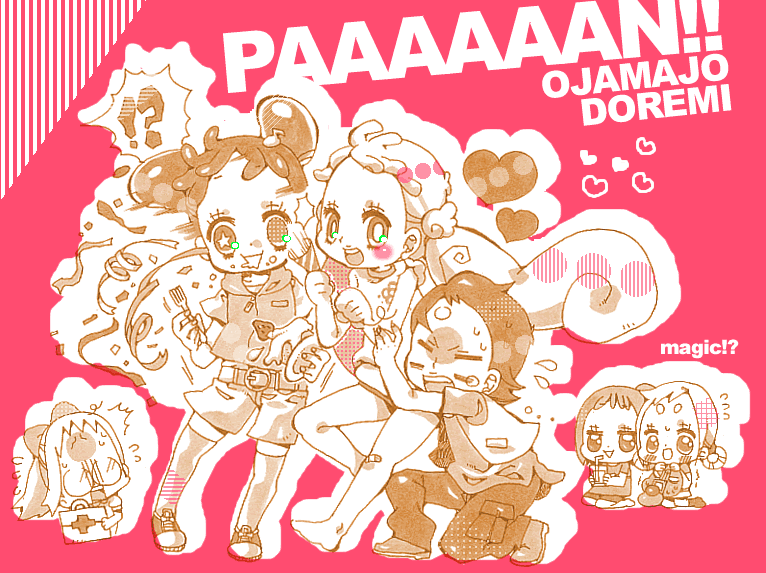 harukaze doremi, segawa onpu, fujiwara hazuki, senoo aiko, makihatayama hana, and 2 more (ojamajo doremi) drawn by beniko_(egg55)