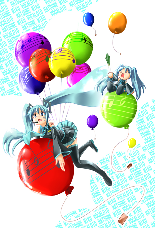 hatsune miku and hachune miku (vocaloid) drawn by kuno_touya