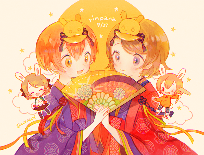 hoshizora rin and koizumi hanayo (love live! and 2 more) drawn by pechika
