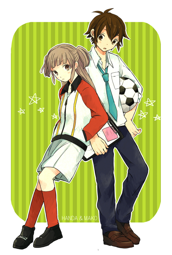 handa shin'ichi and kisaragi mako (inazuma eleven go and 1 more) drawn by mg633b