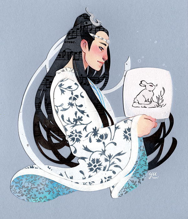 lan wangji and wang yibo (modao zushi and 1 more) drawn by yutaan
