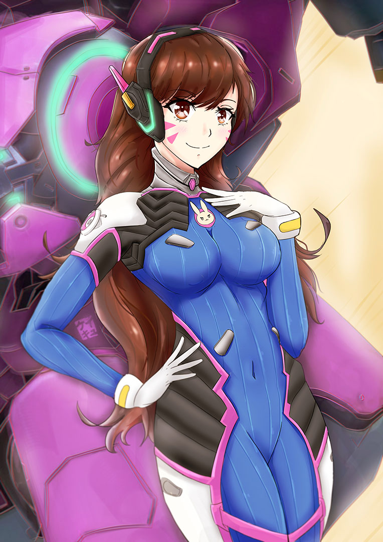 d.va (overwatch and 1 more) drawn by keikyu_(tiltedcube)