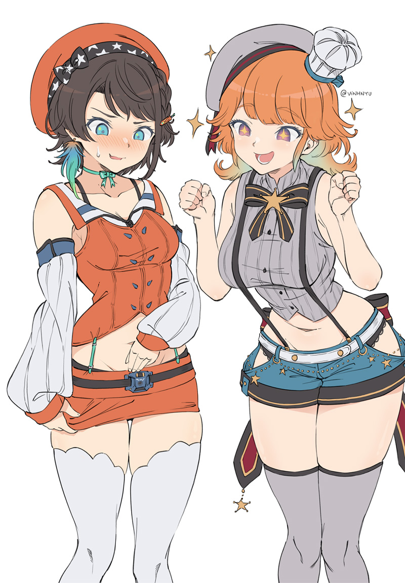 takanashi kiara and oozora subaru (hololive and 1 more) drawn by vinhnyu
