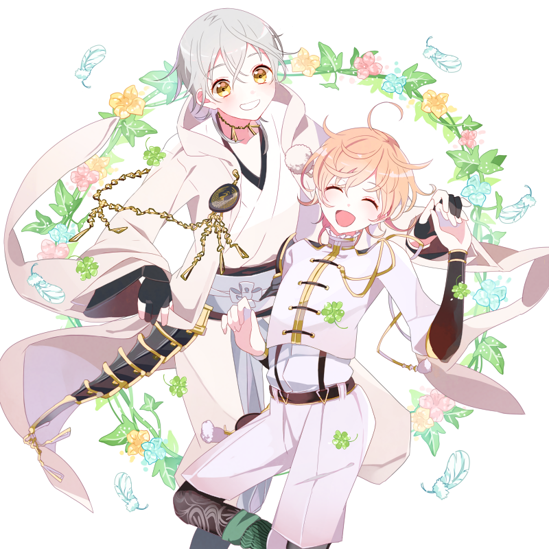 tsurumaru kuninaga and monoyoshi sadamune (touken ranbu) drawn by kurara_(skra1015)