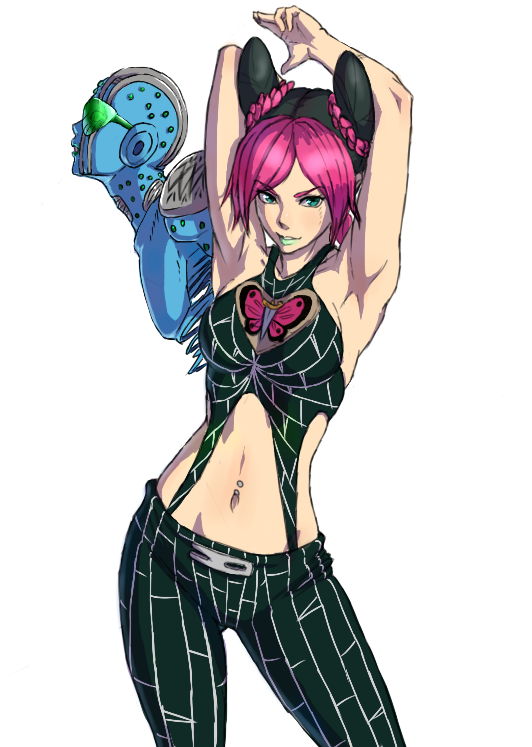 kujo jolyne and stone free (jojo no kimyou na bouken and 1 more) drawn by purinii and puriny3
