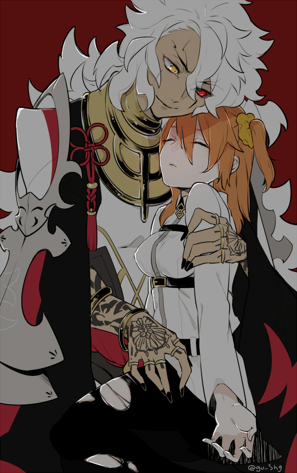 fujimaru ritsuka, solomon, and grand caster (fate and 1 more) drawn by gaw_(enasa)