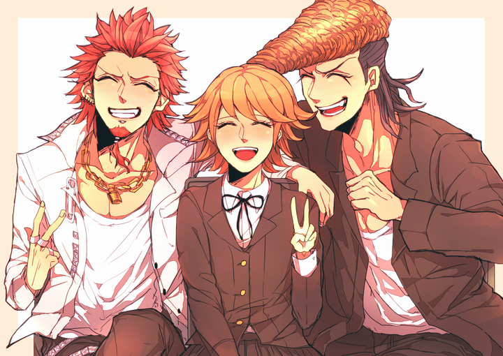 fujisaki chihiro, owada mondo, and kuwata leon (danganronpa and 1 more) drawn by miya_(myasg)