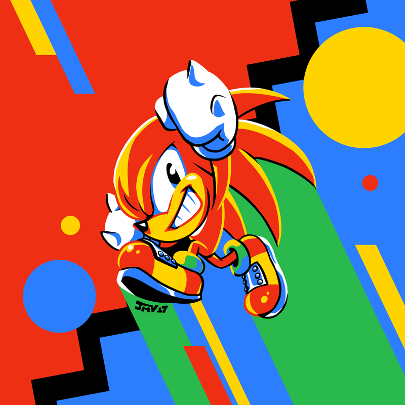 knuckles the echidna and classic knuckles (sonic and 2 more) drawn by jmanvelez