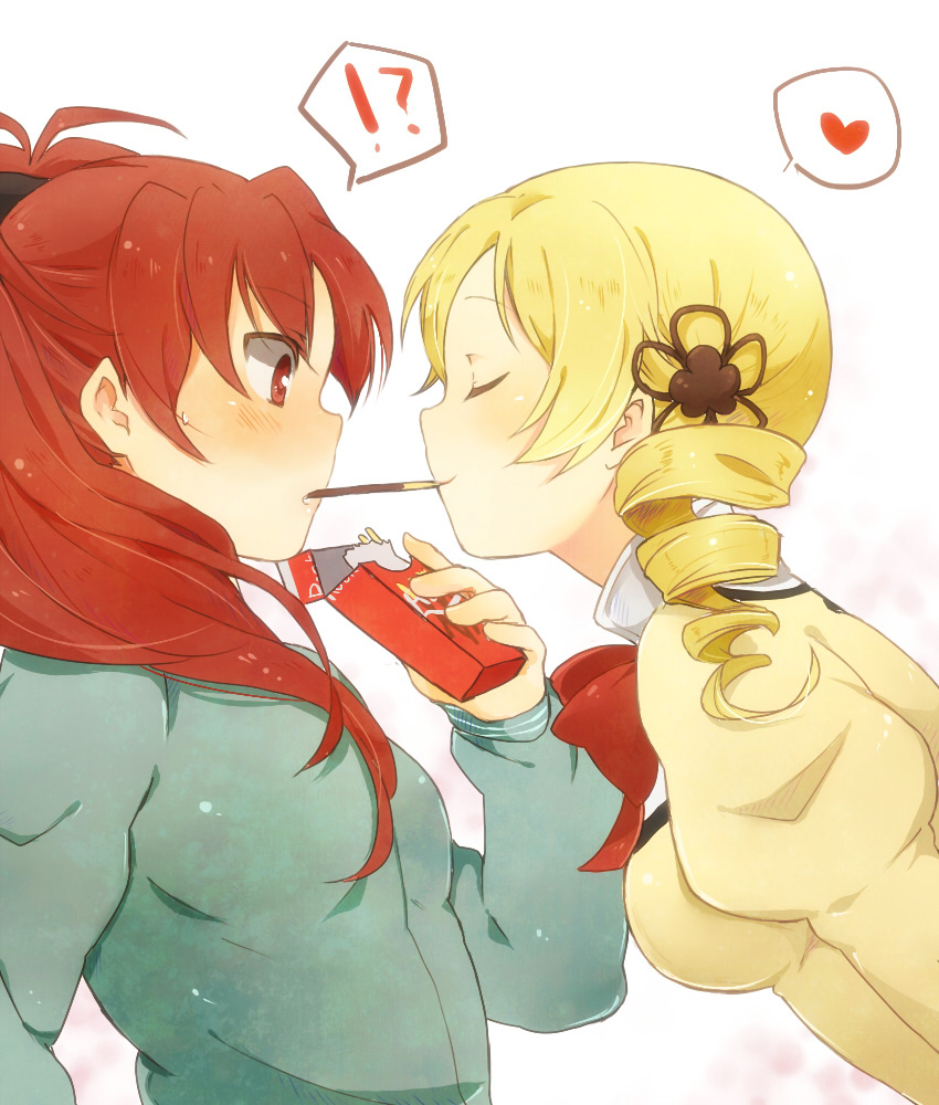 sakura kyoko and tomoe mami (mahou shoujo madoka magica) drawn by nori_senbei