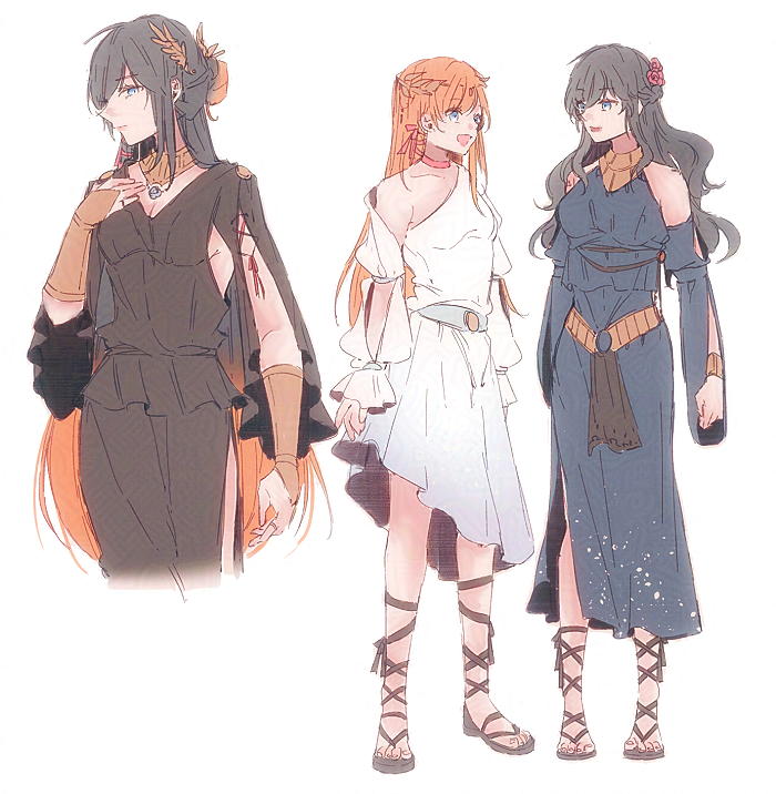 ryne waters, gaia, and pandora (final fantasy and 1 more) drawn by ff14hioo_oo7