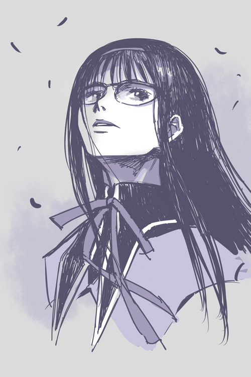 akemi homura (mahou shoujo madoka magica) drawn by sakamoto_mineji