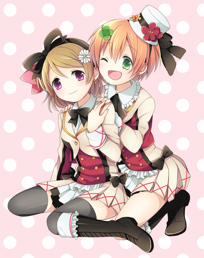 hoshizora rin and koizumi hanayo (love live! and 1 more) drawn by soranagi