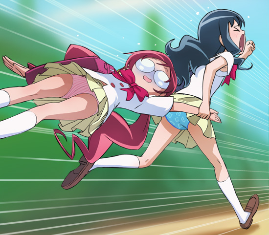 kurumi erika and hanasaki tsubomi (precure and 1 more) drawn by haruyama_kazunori