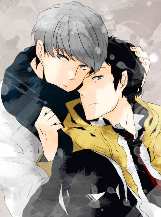 narukami yu and adachi tooru (persona and 1 more) drawn by bachi_(bachoo)
