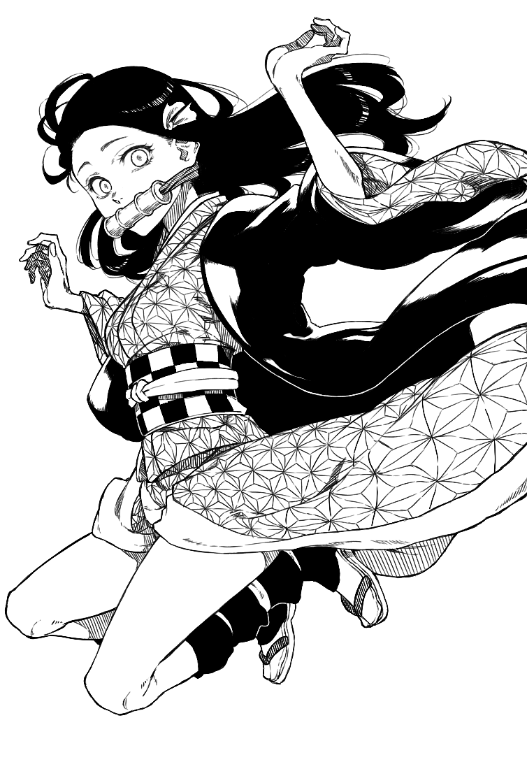 kamado nezuko (kimetsu no yaiba) drawn by kofunami_nana