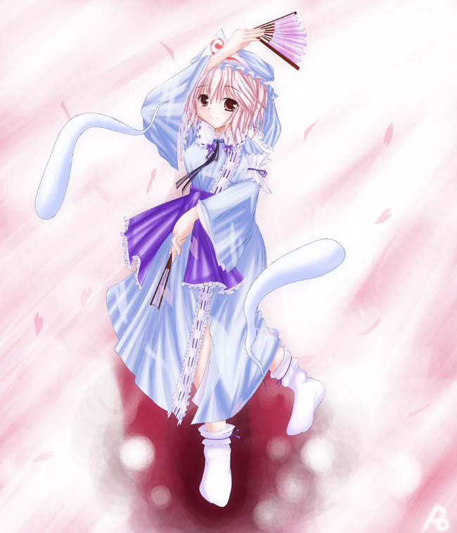 saigyouji yuyuko (touhou) drawn by moru_pomu_po