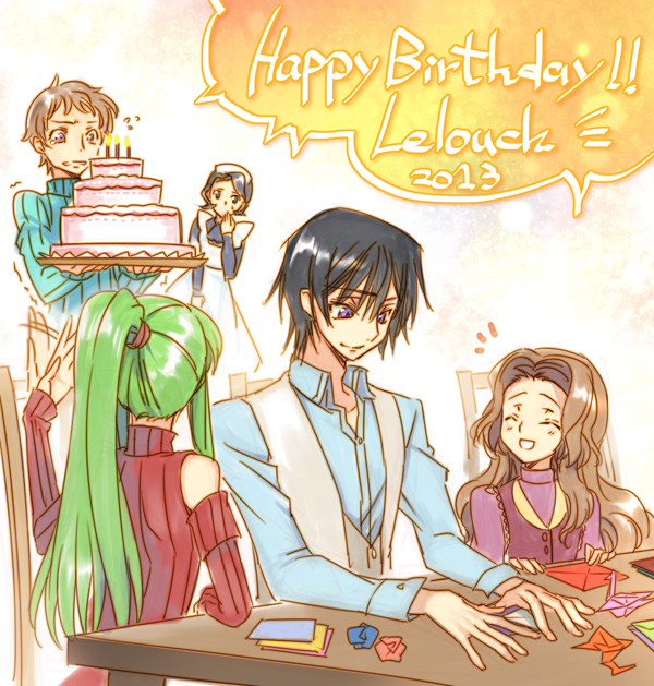 c.c., lelouch vi britannia, nunnally vi britannia, rolo lamperouge, and shinozaki sayoko (code geass) drawn by creayus