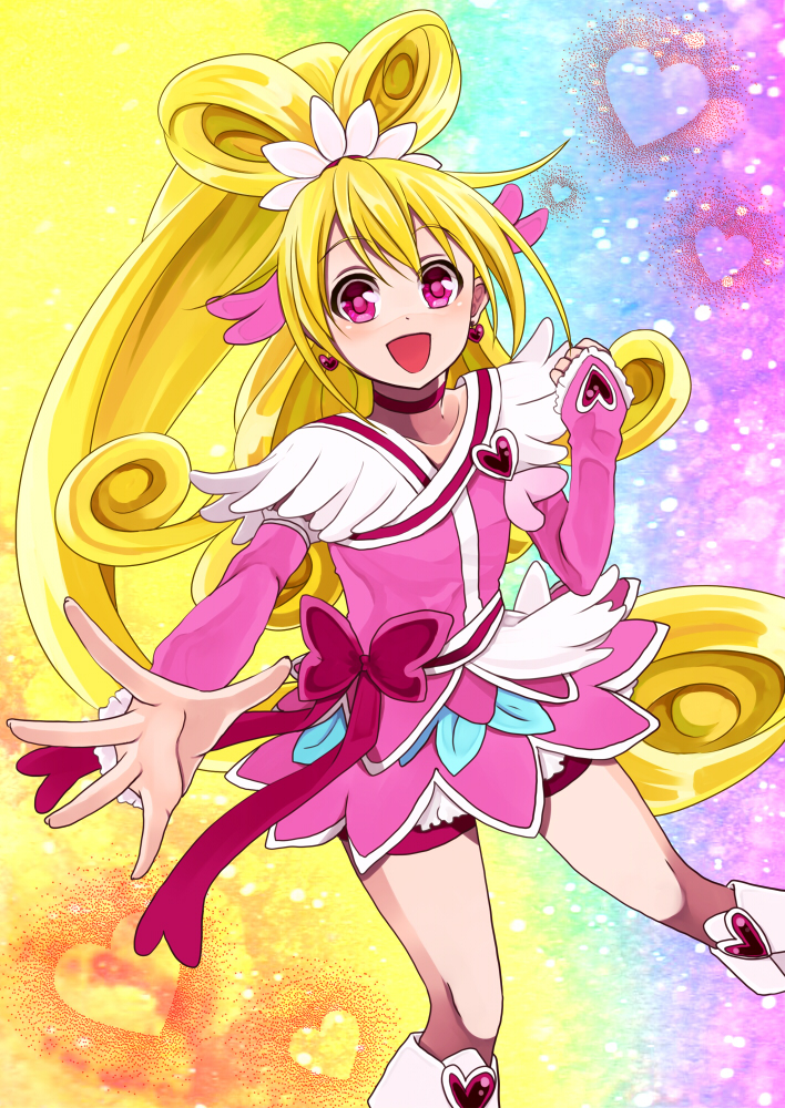 aida mana and cure heart (precure and 1 more) drawn by sasamaru_chimaki